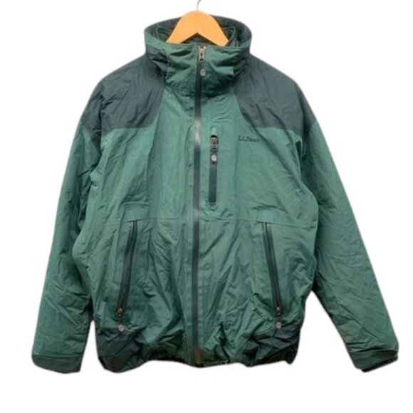 LL Bean Weather Challenger 3 in 1 Jacket Men’s M Green Primaloft Outdoor Coat - Picture 1 of 16